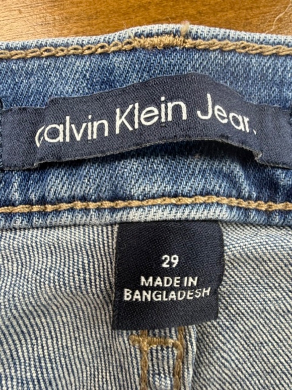 Calvin Klein High Rise Straight Leg Jeans Blue Denim Frayed Hem Women's 29 / 8 - Picture 8 of 11